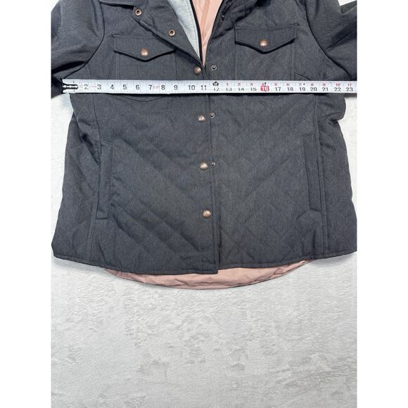 Free Country Womens 2 In 1 Quilted Barn Coat Insulated Hooded Size Large - Picture 4 of 6